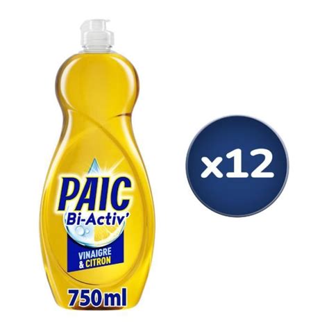 Liquide Vaisselle Paic Vinaigre Et Citron 750ml Pack De 12x750ml