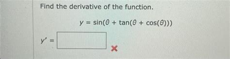 Solved Find the derivative of the function. | Chegg.com