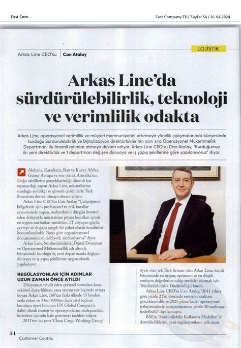 Arkas Lineda sürdürülebilirlik teknoloji ve verimlilik odakta Arkas