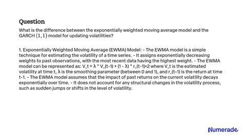 Solved What Is The Difference Between The Exponentially Weighted Moving