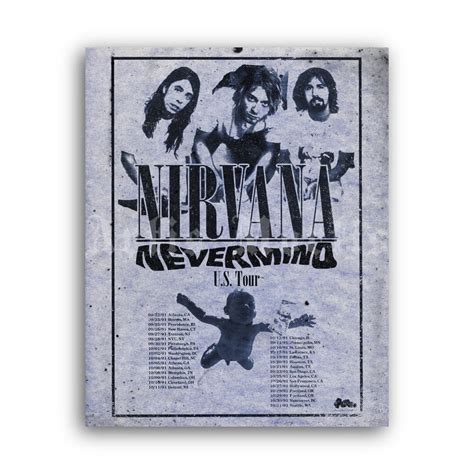 Printable Nirvana - Nevermind US tour 1991 promo poster