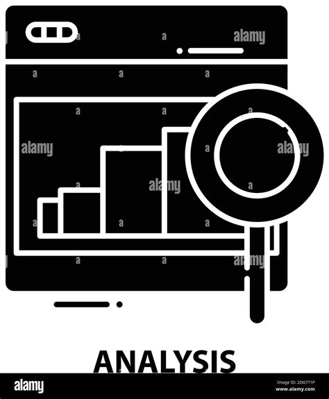 Icono De Análisis Signo De Vector Negro Con Trazos Editables