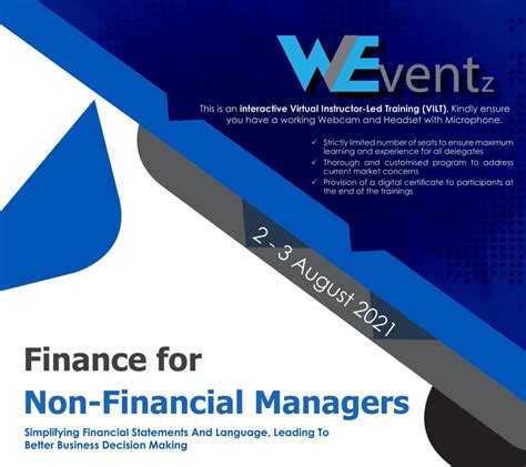 Finance For Non Financial Managers 2 3 Aug 2021 Weventz