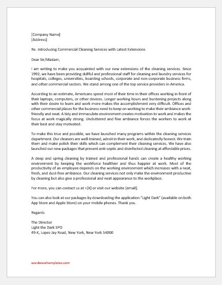 Cleaning Business Introduction Letter