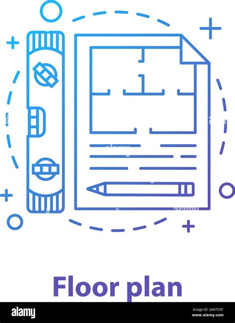 Floor Plan concepto icono Blueprint idea línea delgada ilustración El