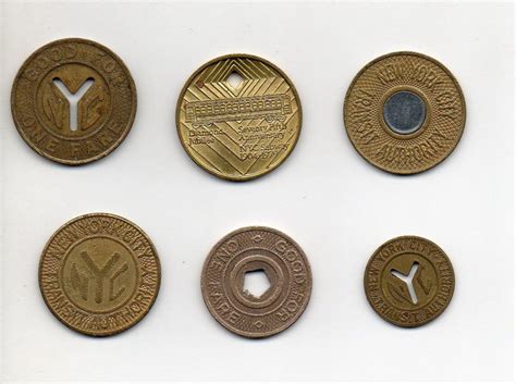 Complete Set Of 6 Nyc Subway Tokens Nycta Mta New York City Transit