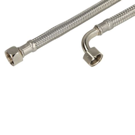 Flexible inox coudé FF 3 8 L 50 cm