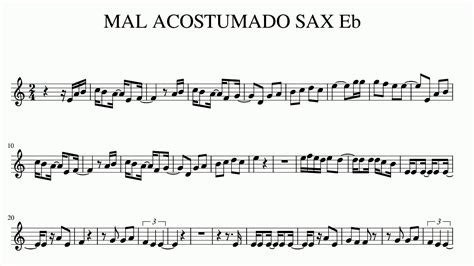 Mal Acostumado Sax Eb Partitura Pdf Youtube