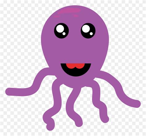 Octopus Purple Octopus Emoji Cute - Purple Octopus Clipart - FlyClipart