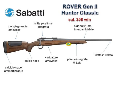 SABATTI ROVER HUNTER CLASSIC GEN II Cal 308 Win ARMI LUNGHE CACCIA