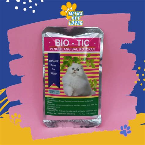 Jual PENGHILANG BAU KOTORAN KUCING BIO TIC CAT 50 GRAM ORIGINAL