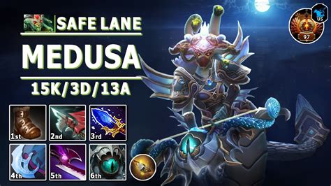 Medusa Safe Lane Carry D Great Comback Play Dota Immortal