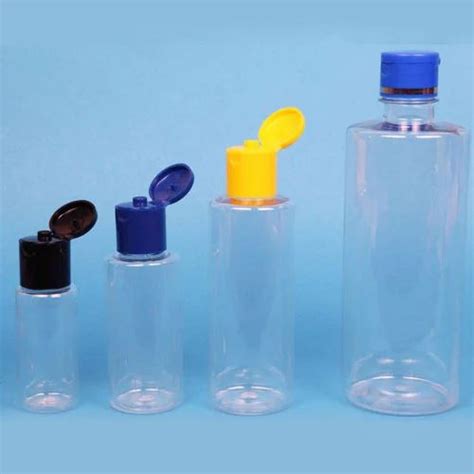 Transparent Flip Top Cap PET Hair Oil Bottle For Oil Shampoo Etc At