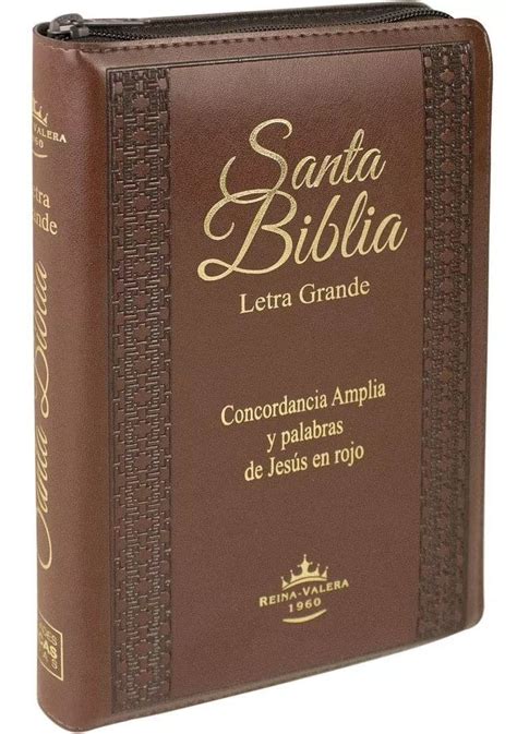 Biblia RVR1960 Letra Grande cierre e índice marron Tienda Sociedad