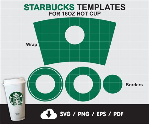 Starbucks Cup Template Svg For 16 Oz Starbucks Reusable Grande Etsy