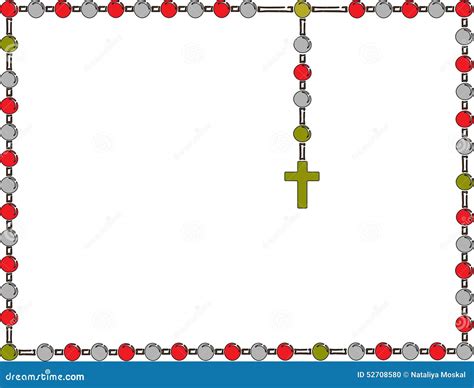 Holy Rosary Frame With Rosary Stock Vector Illustration Of Bead