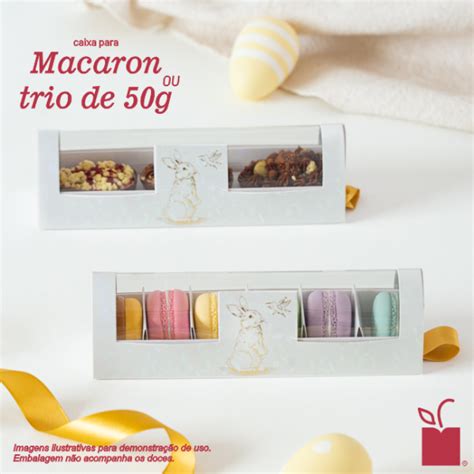 Caixa Para Macaron Ou Trio De G Hologr Fica Pacote Unidades