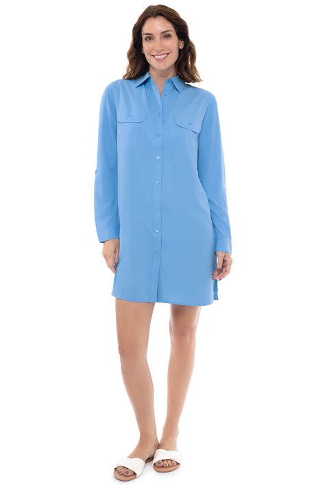 Womens Santorini Tunic Shirt Clear Sky Blue Upf 50