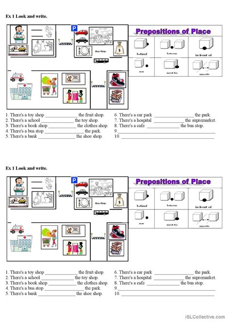 Places In Town And Prepositions English Esl Worksheets Pdf Doc