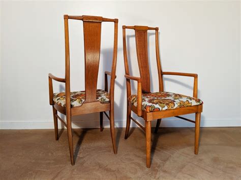 Mid Century Modern High Back Walnut Dining Chairs Set Of Six EPOCH