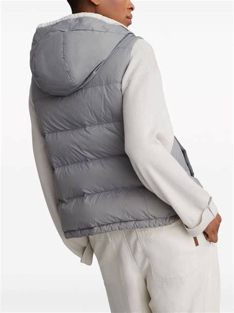 Brunello Cucinelli Quilted Padded Gilet Grey Farfetch