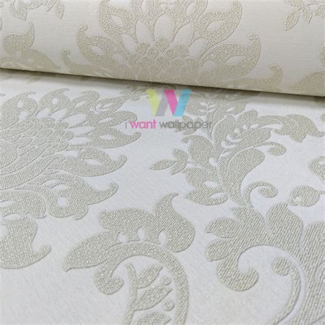 Holden D Cor Clara Damask Pattern Wallpaper Glitter Motif Textured