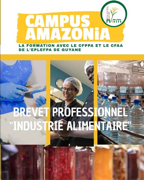 Brevet Professionnel Industrie Alimentaire Campus Amazonia