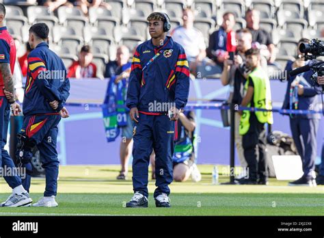 Lamine Yamal Seen During Uefa Euro 2024 Final Game Between National Teams Of Spain And England