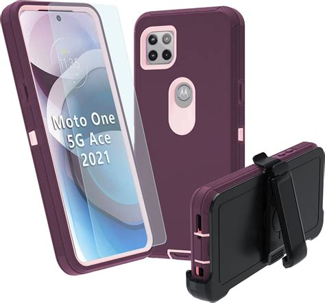 Nufr For Moto One 5g Ace Case Motorola One 5g Ace 2021 Heavy Duty Case[ With Clip