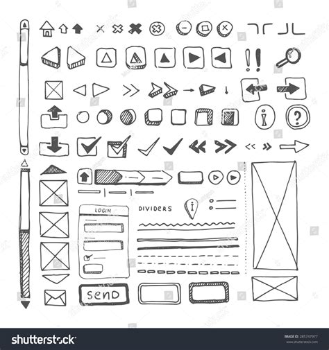 Hand Drawn Ui Kit Photos And Images Shutterstock