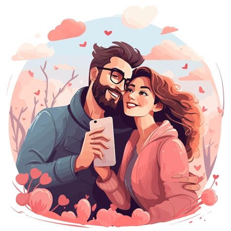 Premium Vector Lovely Couple Illustration