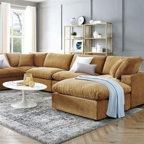 Fabric Upholstered Sectional Sofa - Fatima Furniture