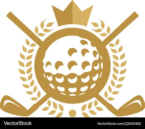 Crown golf logo icon design Royalty Free Vector Image