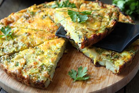 Leek And Cheese Frittata Fresh Pressed Olive Oil