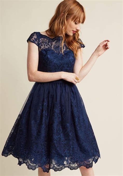 Modcloth Chi Chi London Exquisite Elegance Lace Dress In Midnight In 4