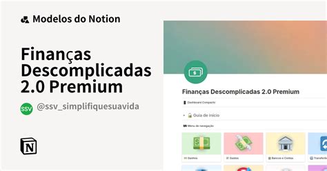 Galeria de modelos do Notion Finanças Descomplicadas 2 0 Premium