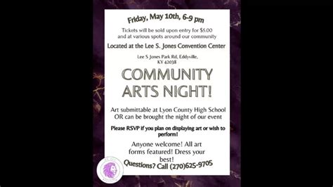 Community Arts Night Returns To Eddyville For Second Annual Event This