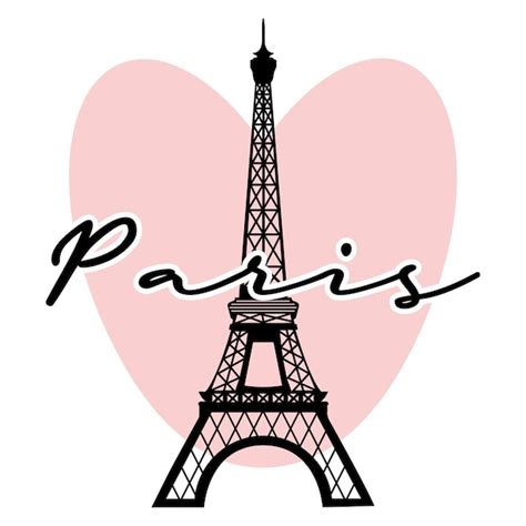 Premium Vector | Silhouette of the eiffel tower and the inscription ...