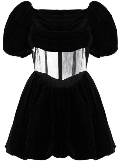 Simone Rocha Black Sculpted Puff Sleeve Mini Dress Modesens