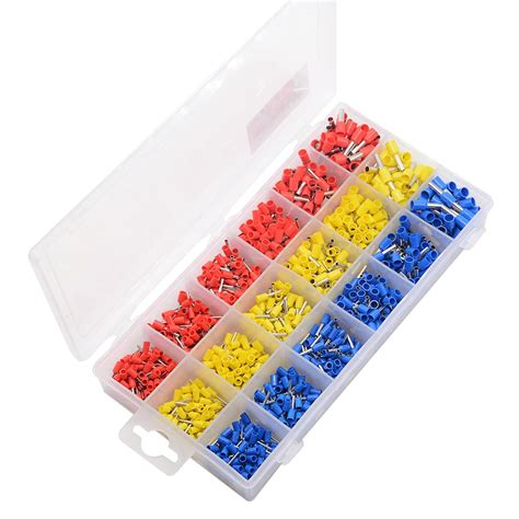 990pcs Copper Crimp Connector Insulated Cord Pin End Terminal Ferrules Kit Set Wire Terminals