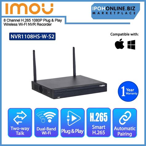 IMOU NVR1108HS W S2 8 Channel H 265 1080P Plug Play Wireless Wi FI