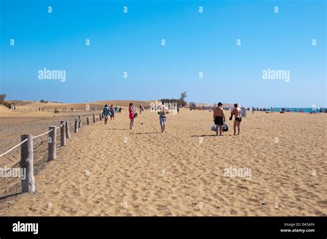 Playa De Maspalomas Beach Maspalomas Resort Gran Canaria Island The