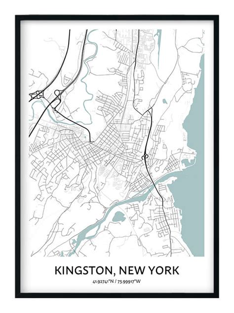 Kingston Map Poster - Your City Map Art - Positive Prints