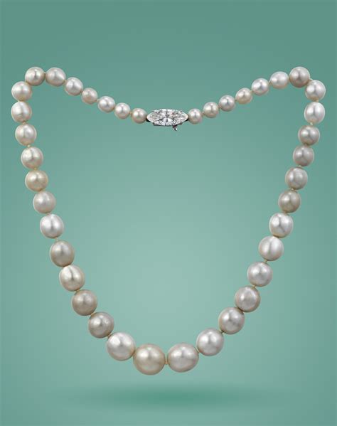 AN EXCEPTIONAL NATURAL PEARL AND DIAMOND NECKLACE BY BOGHOSSIAN