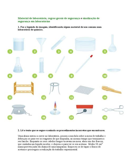 Material De Laboratório E Segurança Ficha Packaging And Labeling