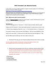 Lab Docx Phet Simulation Lab Molecule Polarity In This Activity