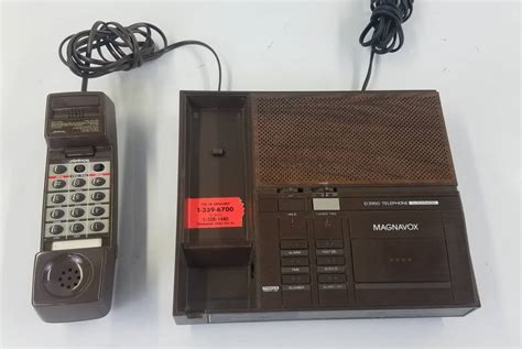 Telephone Answering Machine Clock Radio 1980s brown woodgrain - Hangar 19 Prop Rentals