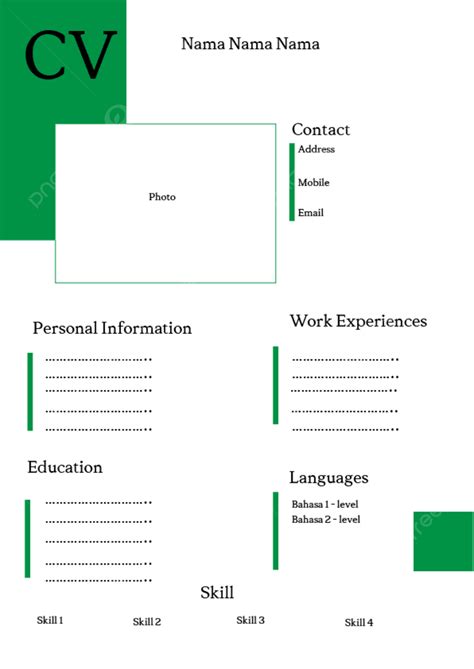 Green Resume Template Download On Pngtree