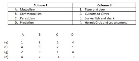 Match Column I With Column Ii And Choose The Correct Options I Andhra