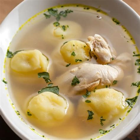 Classic Chicken Soup With Potato Dumplings Recipe